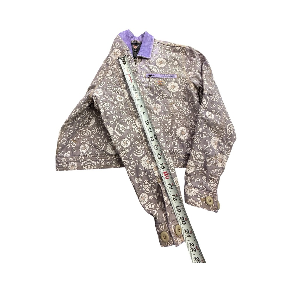 Dickies Eisenhower Jacket Womens Small Purple Floral Paisley Canvas Custom Dye - Picture 8 of 13